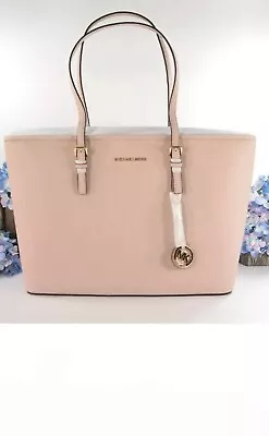 Michael Kors Medium Top-Zip Leather Multifunction Tote SOFT PINK Bag  • $198