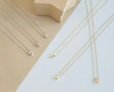 Silver Gold Initial Alphabet Letter Women Ladies Girls Friendship Chain Necklace • $4.47