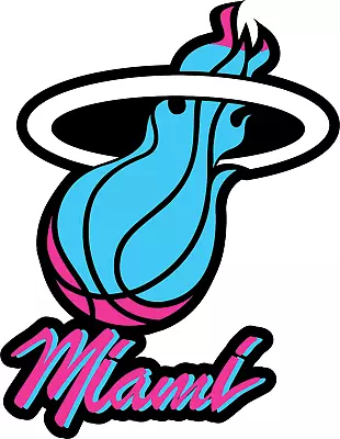 Miami Heat Logo Basketball NBA Vinyl Sticker Decal Car Wall Window Neon Color • $8.99