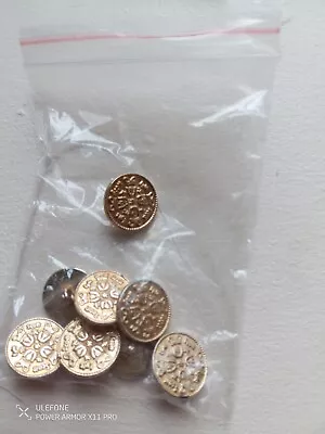 Vintage Metal Buttons Depicting  Flower/rose Military X6 • £3
