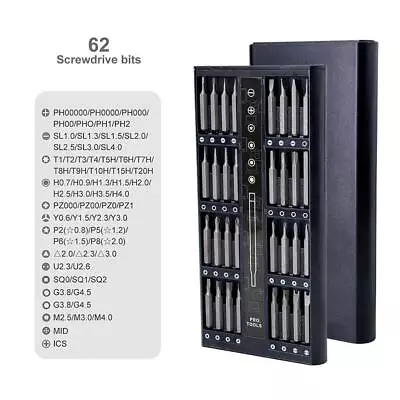 63-in-1 Magnetic Precision Screwdriver Set PC Phone Computer Repair Tool Kit O • £13.69