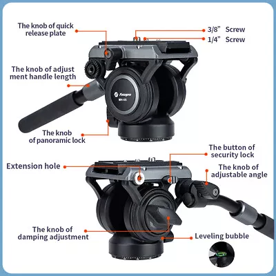 Fotopro MH-6S 60mm Video Head Fluid Head With Quick Release Plate • $78