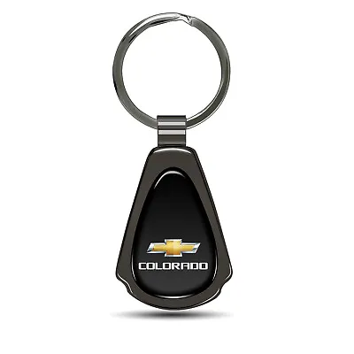 Chevrolet Colorado Black Dome Gunmetal Black Metal Teardrop Key Chain • $21.95