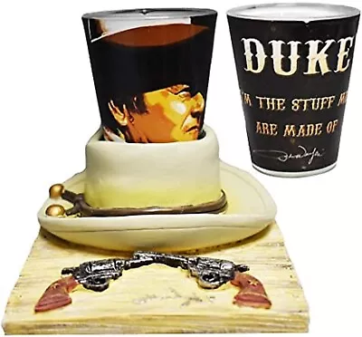 John Wayne Shot Glass With Hat Base And Guns New  • $15