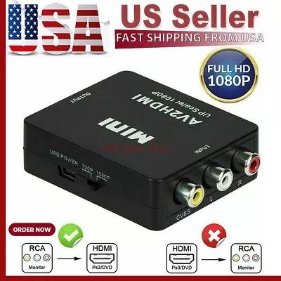 $6.16 • Buy RCA AV To HDMI HD Converter Composite CVBS Audio Video Adapter Wii NES SNES