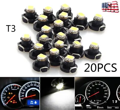 T3 Neo Wedge LED White Car Dashboard Instrument Cluster A/C Switch Light Bulb*20 • $15.45