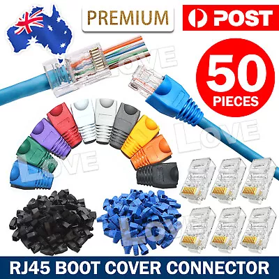 50PCS RJ45 Boot Cover Connector Modular Plug Network Lan Cable Cap Ethernet Boot • $6.55