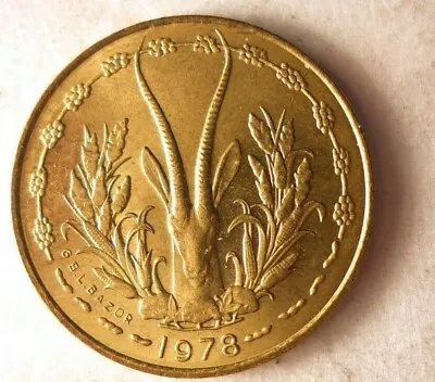 1978 WEST AFRICA 5 FRANCS - Exotic Coin - FREE SHIPPING - Africa Bin #1 • $5.99