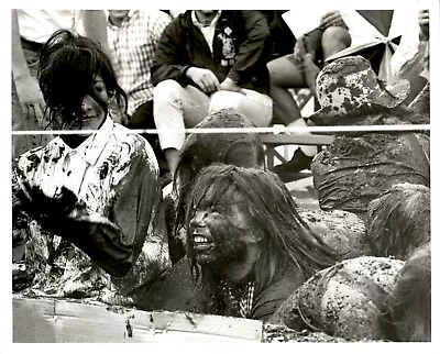 LD238 1965 Orig Bob East Photo MIAMI SORORITY GIRLS MUD WRESTLING Charity Event • $20