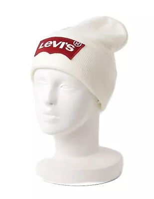 Levis OVERSIZED BATWING Beanie Hat White RRP £19.99 • £14.99