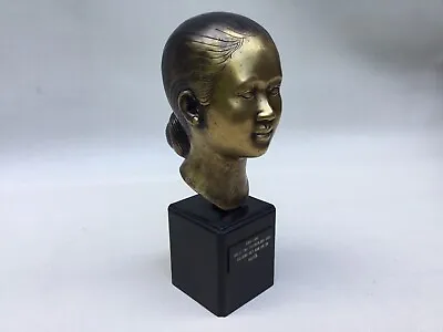 Vintage Asian Vietnamise Bronze Mid-century Modern Young Women Head Bust Statue • $330