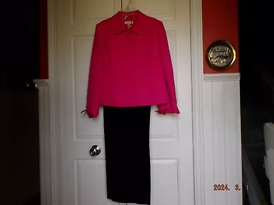 Amanda Smith Pant Suit Stunning Pink Jacket Black Pants 14P • $26