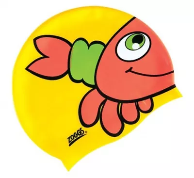 Swim Cap Junior Silicone Character Yellow Crab New Sealed Swimming Zoggs  • £4.61