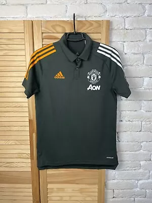 MANCHESTER UNITED TRAINING JERSEY POLO FOOTBALL SOCCER SHIRT ADIDAS MENS Sz S • $33.99