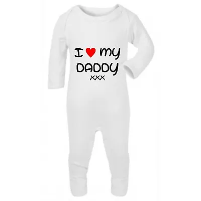 I Love My Daddy Funny Rompersuit Baby Sleepsuit Funny Babygrow Dad Gift • £12.99