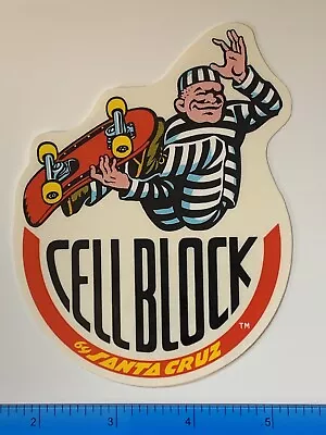 Vintage Santa Cruz Skateboard Cell Block Sticker NOS 1980s Excellent Condition • $20.36