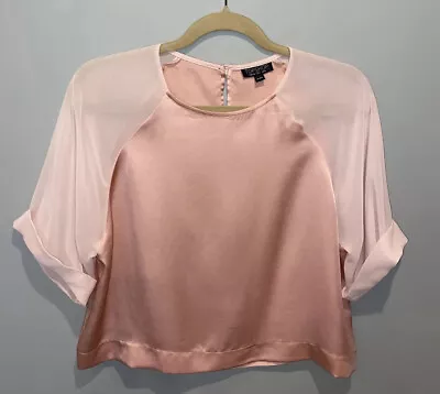 £1.50 • Buy Topshop Peach Colour Size 8 Short Sleeve Round Neck Top