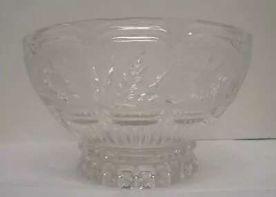 Zajecar Crystal Bowl Etched Flowers 7-7/8in X 4-1/2in • $20.99