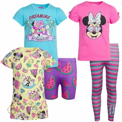 Disney Minnie Mouse 3 Pcs Graphic Shirts Short And Pant 5-piece Matching Set • $24.99