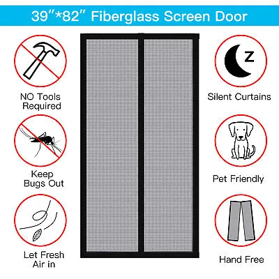 Magnetic Screen Door Heavy Duty Hands-Free Mosquito Mesh Anti Bugs Fly Curtain • $25.99