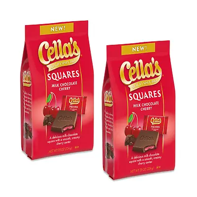 Cella's Milk Chocolate Covered Cherries Squares 2 Pack Christmas Cella Chocolat • $29.99