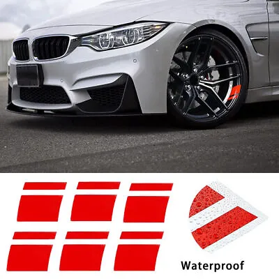 6x Reflective Red Sticker Car Tire Wheel Rim Vinyl Decal Accessories For 16 -21  • £3.54