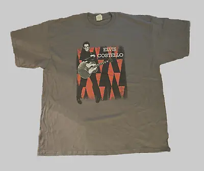 Elvis Costello T Shirt Gray 30:10 Tour Gildan Men's XXL • $22.84