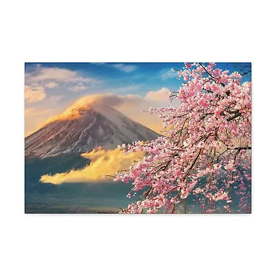 Fuji Mountain Cherry Blossom Canvas Wall Art For Kitchen Bedroom Living Room • $24.99