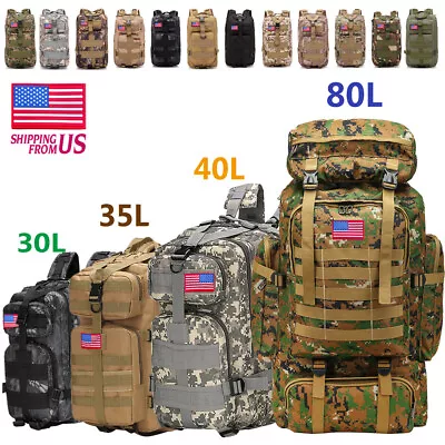 30L-120L Military Tactical Backpack Rucksack Camping Hiking Bag Outdoor Travel • $25.64