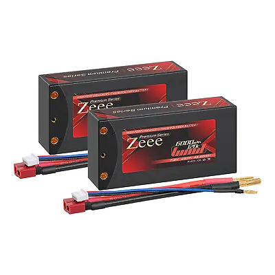 2x Zeee 7.6V 2S Shorty Lipo Battery Deans 6000mAh HV 120C For RC Car Truck Drone • £77.59