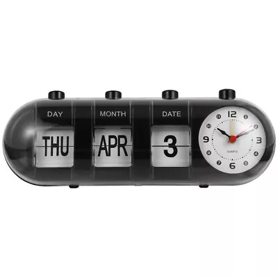  Perpetual Desk Calendar With Clock Flip Date Month Home Office Decoration-MP • £16.18