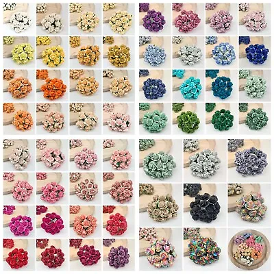 Mulberry Paper Flower Open Roses X 20 10mm 15mm 20mm Or 25mm - Over 60 Colours • £2.20
