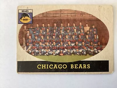 1958 Topps Football CHICAGO BEARS TEAM CARD • $3.49