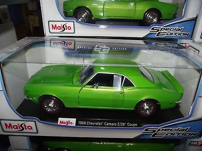 Maisto 1/18 1968 Chevrolet Camaro Z/28 Green NIB • $39.99