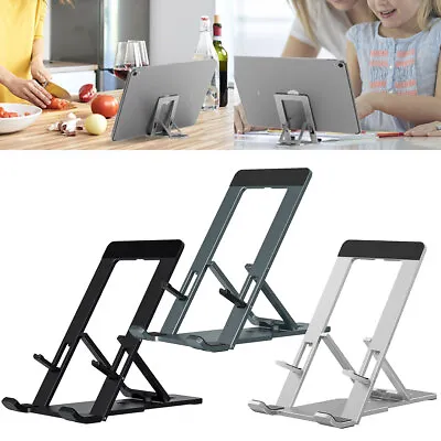 New Mobile Phone Tablet Bracket Aluminum Desk Phone Stand Folding Fine Texture • £6.99