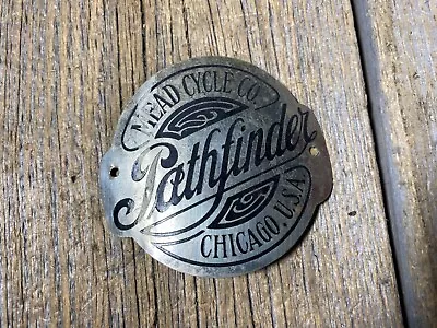 Vintage Antique Bike Bicycle Pathfinder Head Badge Mead Cycle Co Chicago Usa • $65.99