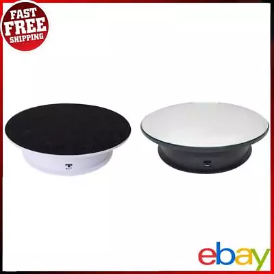 360 Degree Rotating Display Stand Adjustable Electric Turntable (White Black) ✅ • £29.63