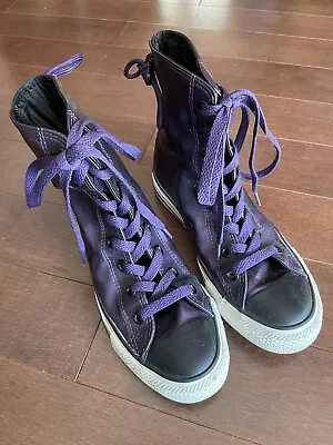 Converse Slouchy High Tops Purple Metallic Women’s Sz 5.5 • $15