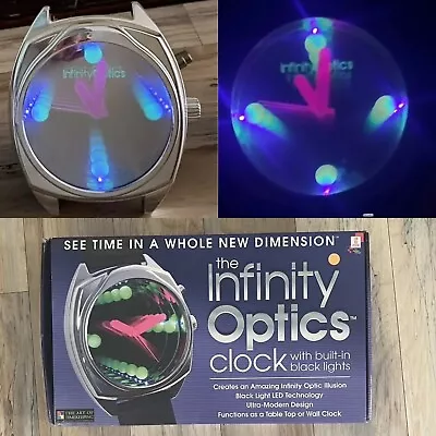 *2007 *Infinity Optics - Wall Or Desktop RETRO CLOCK * Super Cool-Black Light 😎 • $140