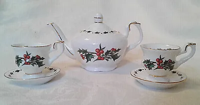 Set Of 6 Miniature Walden House Bone China  A Cup Of Christmas Tea -1995 • $15.99