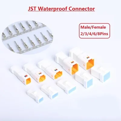 JST Waterproof Cable Electrical Wire Connector Plug For Motorcycle 2/3/4/6/8Pins • $1.99