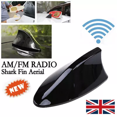 £4.99 • Buy Universal Car Aerial Antenna Shark Fin Roof Refit Radio AM/FM Signal Black UK