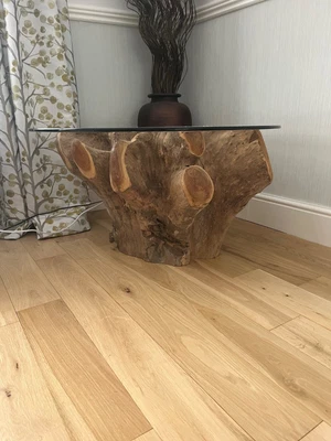 £225 • Buy Tree Trunk Coffee Table With Glass Top