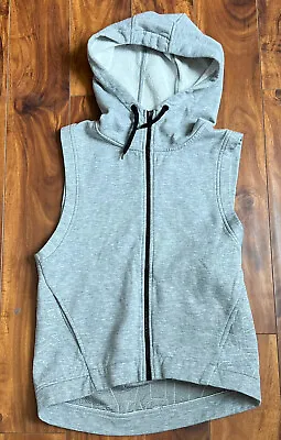 £49.40 • Buy Ivy Park Logo Quilted Script Gray Sleeveless Hoodie Size S Small