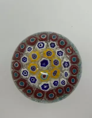 Vintage Murano Art Glass Concentric Millefiori Paperweight • $45.50