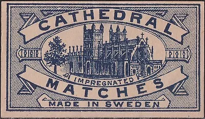 Old Matchbox Label Sweden Cathedral • $3.39