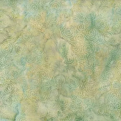 Seed To Blossom Batiks By McKenna Ryan For Hoffman -#MR7-106 Celery Dot Swirl • $11.95