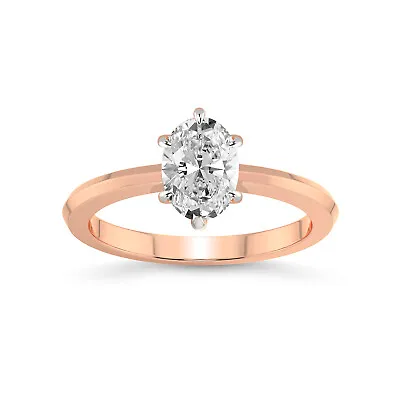 IGI Certified Lab Created Diamond Ring 14K Or 18K Gold Eva Six Prong Ring Charm • $3551.58