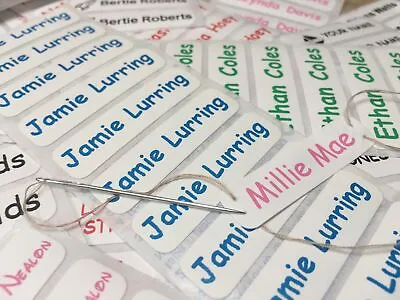 £2.49 • Buy Iron On /Sew In Name Labels Personalised For School Uniform/Clothing Tag Tapes