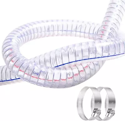 1-1/4 ID X 1-1/2 OD 10FT Length Steel Wire Hose PVC Vacuum Tubing With 2 St... • $38.10